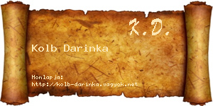 Kolb Darinka névjegykártya